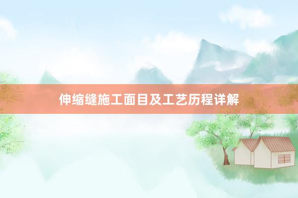 伸缩缝施工面目及工艺历程详解