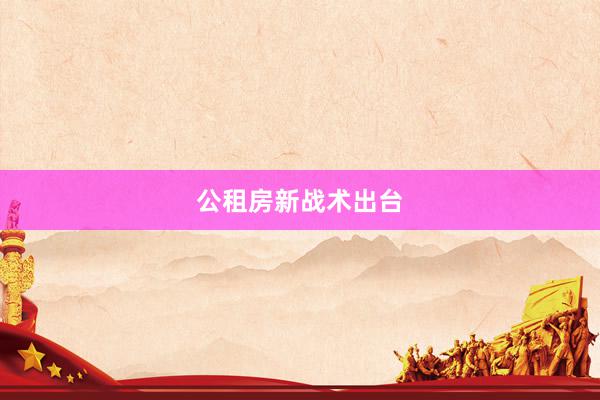 公租房新战术出台